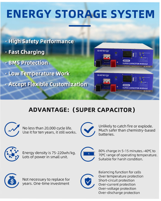 Ενότητα BMS 48V Ultracapacitor, ενεργειακή αποθήκευση 300Ah Ultracapacitor