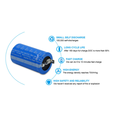Προεξοχή 2,7 Volt 500 Farad Αντικατάσταση μπαταρίας Super Capacitor Through Hole