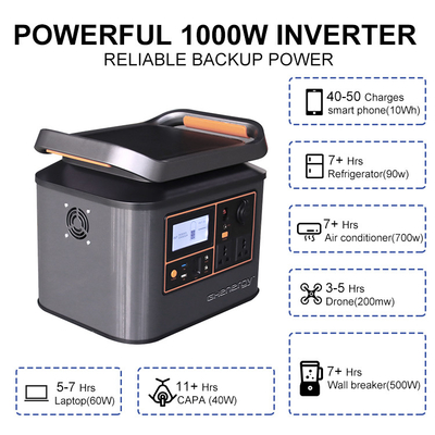 φορητός σταθμός ηλιακής ενέργειας 500W 1000W πρακτικός για τη στρατοπέδευση